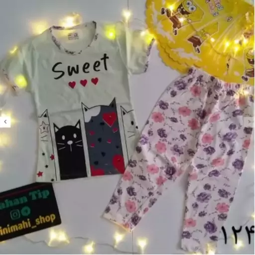 تیشرت ساپورت دخترانه طرح Sweet  کد1242