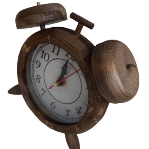 ساعت رو میزی چوبی قطر 12 چوب طبیعی رنگ چوب