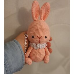 عروسک خرگوش کوچولو صورتی دستباف ناری