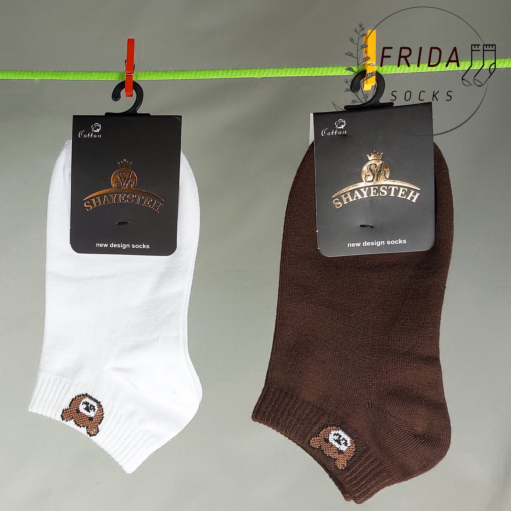 جوراب مچی تدی قهوه ایی رنگ نخ پنبه اورجینال درجه یک