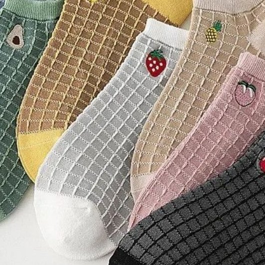 جوراب مچی چارخونه گلدوزی دار مشبکی دخترونه زنونه سایز36 تا41