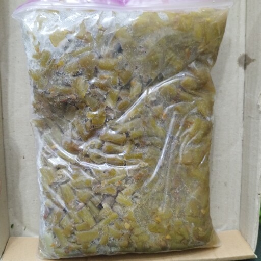 لوبیا سبز خرد شده و تفت داده شده آماده مصرف یک کیلویی