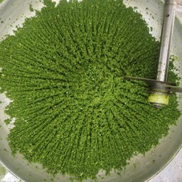 سبزی کوکو با سیر تازه فراوان  بدون ساقه خرد شده با دستگاه با طعم بی نظیر
