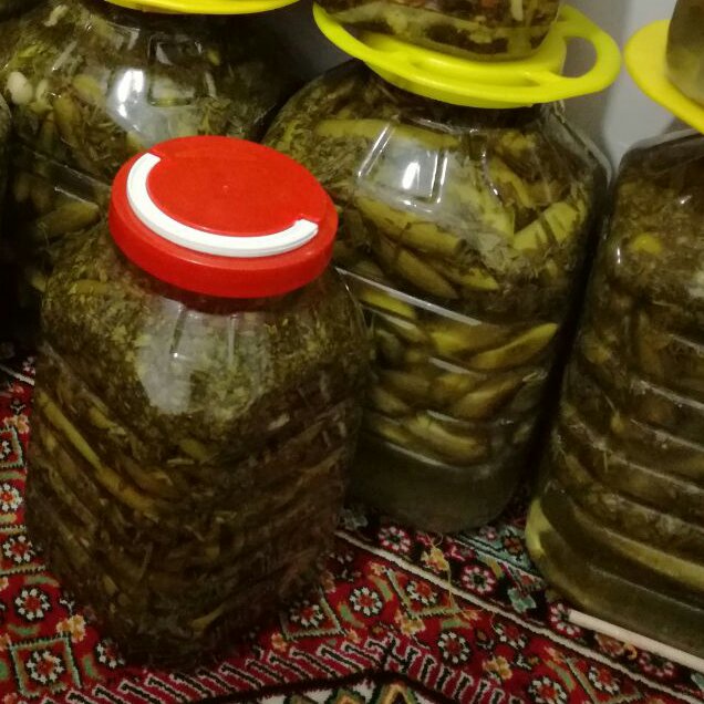 خیار شور خانگی تهیه شده با سرکه ونمک(25000) گرم خیار 