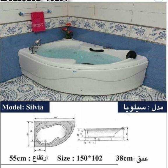 وان حمام  گوشه مدل سیلویا ابعاد 150 در 102 ارتفاع 55 ارسال به سراسر ایران 
