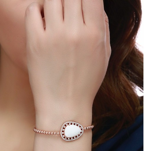 دستبند طرح اوپال زنانه نقره