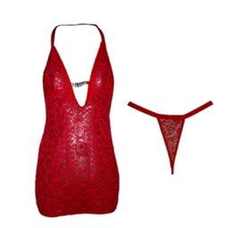 لباس خواب فانتزی زنانه دانتل فری سایز  مناسب سایز 38تا 40رنگ قرمز کد L313