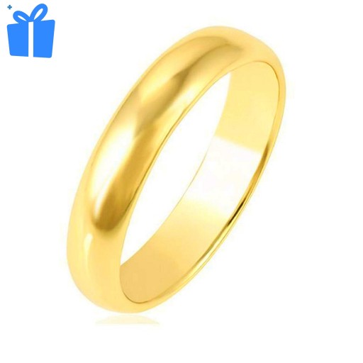 انگشتر طرح حلقه طلایی ساده با رنگ ثابت سایز 17 بهمراه هدیه