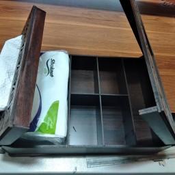 جعبه دمنوش و دستمال کاغذی مناسب برای روی میز پذیرایی و مدیریت