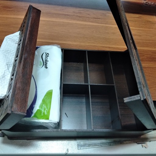 جعبه دمنوش و دستمال کاغذی مناسب برای روی میز پذیرایی و مدیریت