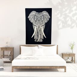 پوستر پارچه ای طرح تپستری فیل کد 050 سایز 50 در 70 سانتی متر