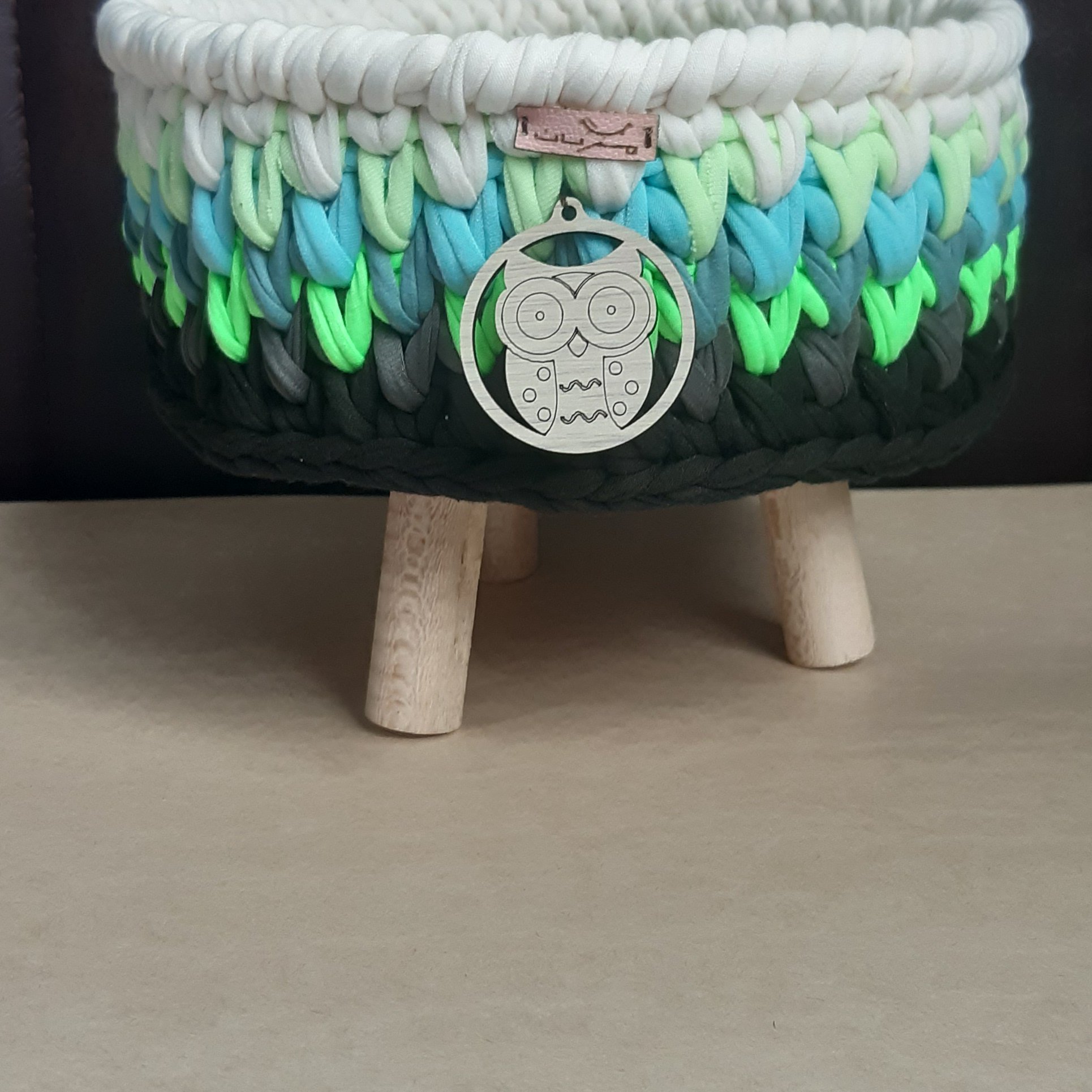 سبد قلاب بافی تریکو پایه دار مجموعه سه عددی