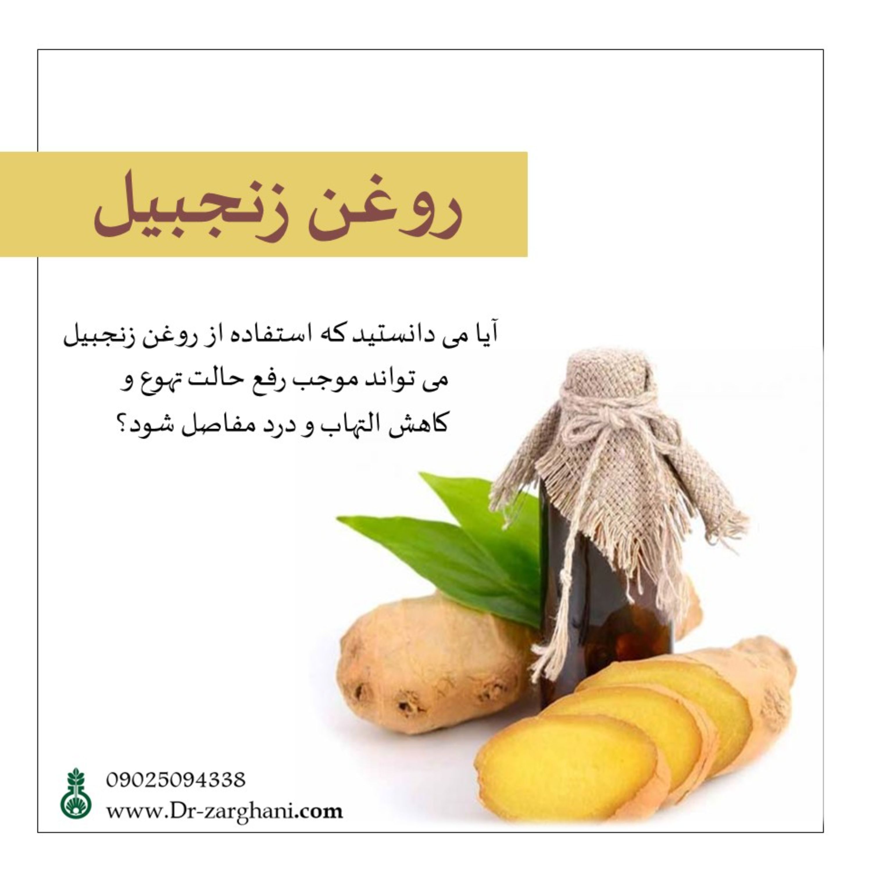 روغن زنجبیل دکتر زرقانی(30 سی سی)