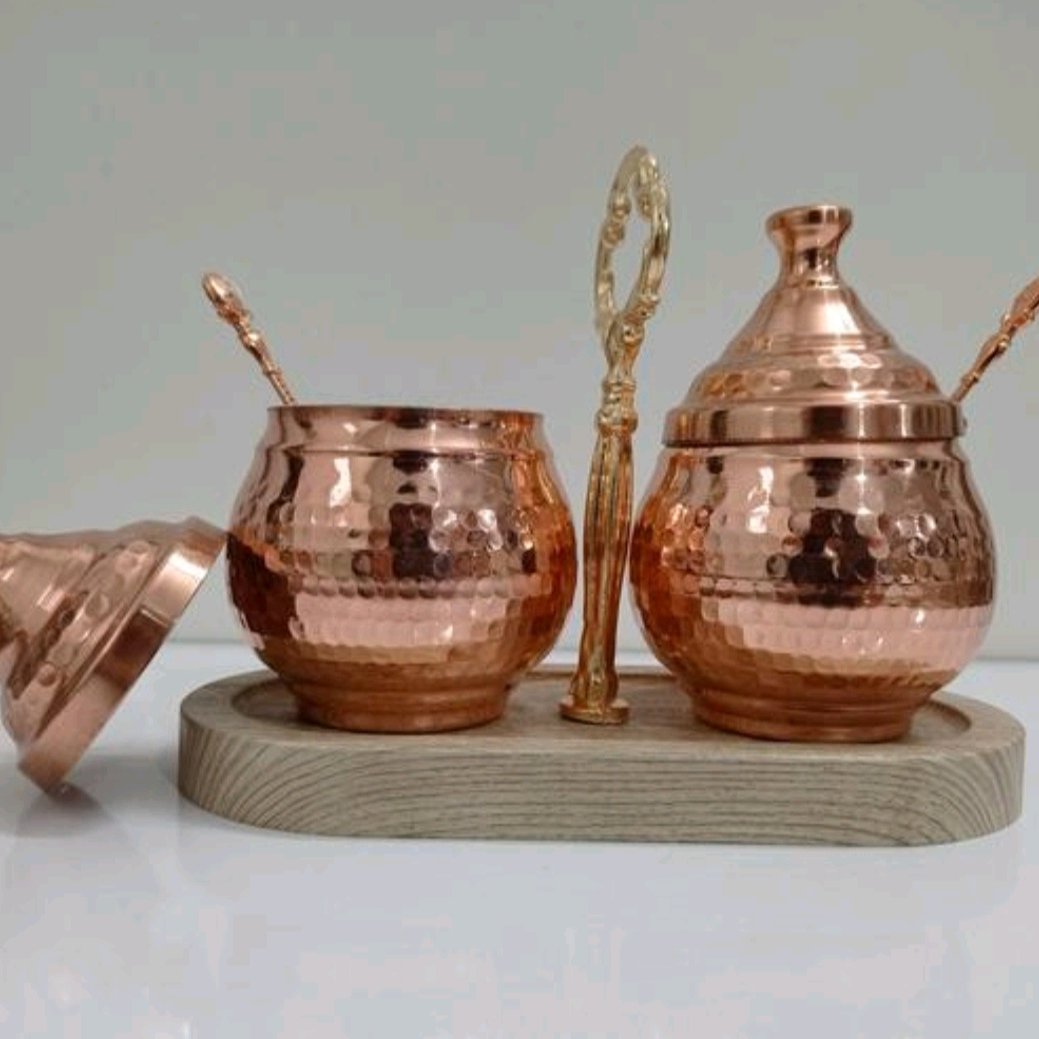 ست دوتایی جا ادویه مسی نانو شده استند دار