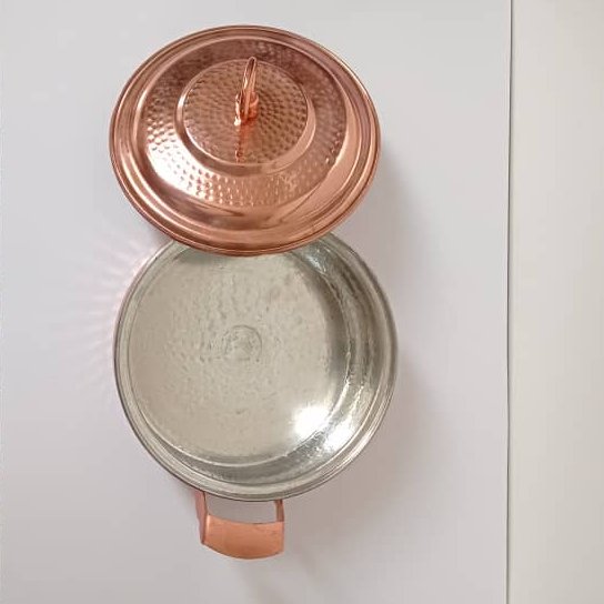ماهیتابه دربدار مسی سایز یک نانو شده