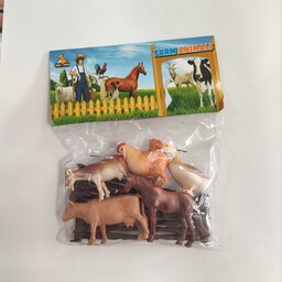 بازی و آموزش حیوانات مدل حیوانات اهلی بسته 5 عددی همراه با نرده