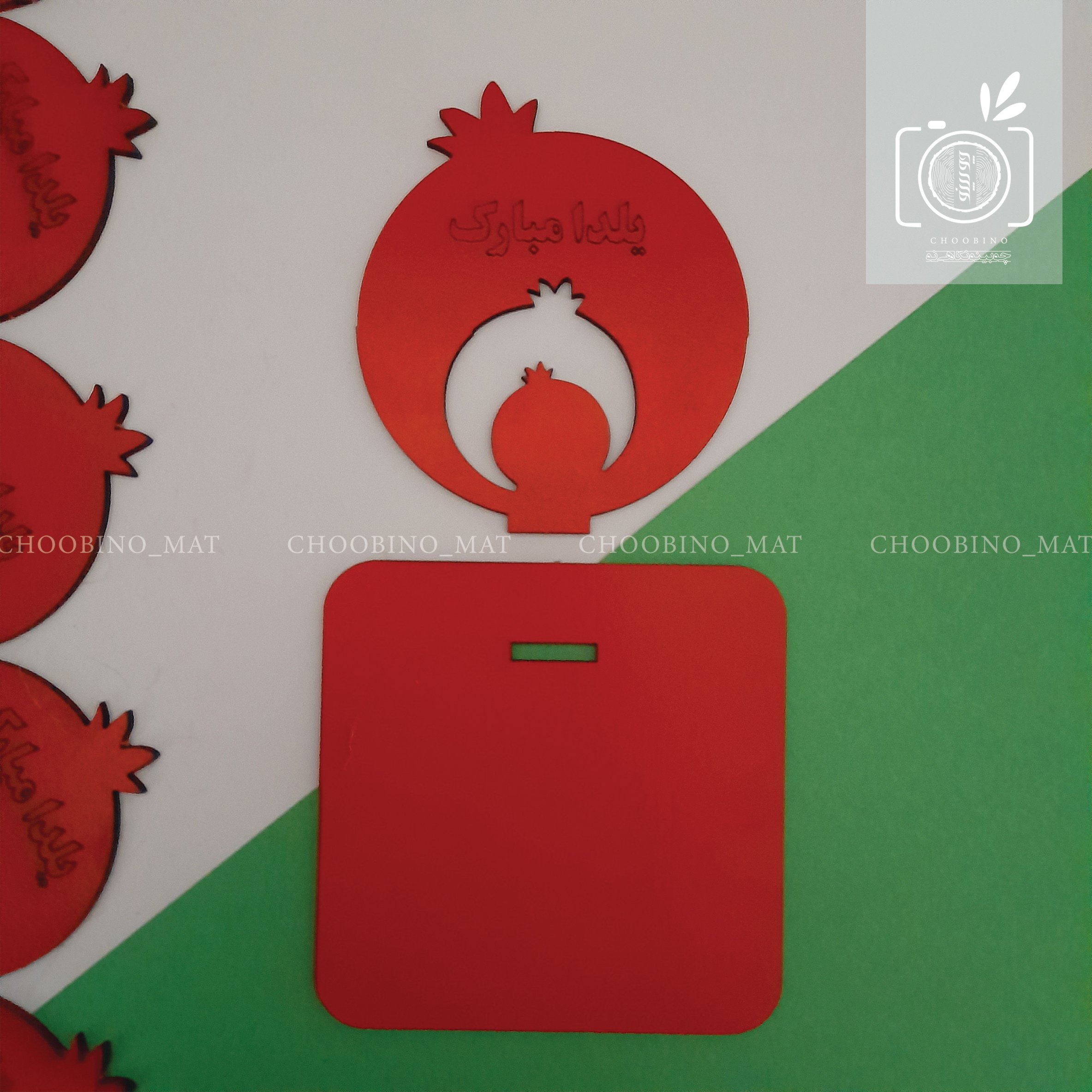 یلدا جاشمعی چوبی طرح انار یلدا مناسب هدیه و یادگاری به دانش آموزان به مناسبت شب یلدا