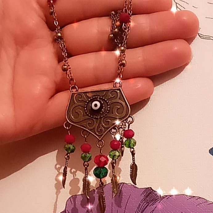 گردنبند برنز و کرستال