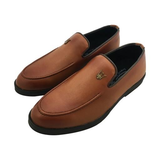 کفش مردانه قهوه ای عسلی مدل مازراتی از سایز 40