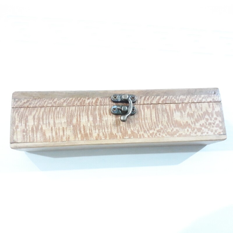 جعبه چوبی جای هدیه چوب چنار موج پر مگسی دستساز  چوبکده بید سفید