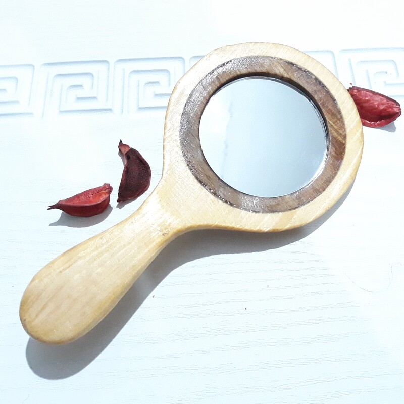 آینه چوبی آینه چوب طبیعی چوب روسی 5دستساز چوبکده بید سفید