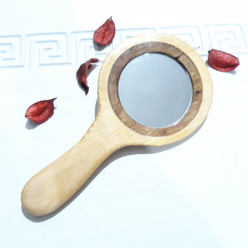 آینه چوبی آینه چوب طبیعی چوب روسی 8دستساز چوبکده بید سفید