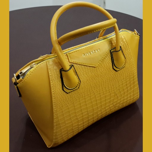 کیف زنانه طرح جیوانچی در رنگ زرد خردلی
