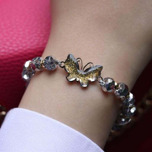 دستبند طرح پروانه ای طلایی