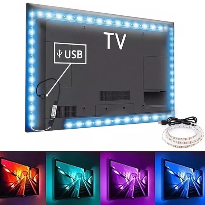 ریسه TV-ریسه نوردهی پشت تلویزیون، حساس بصدا، ریسه نورپردازی پشت تلویزیون چسب دار