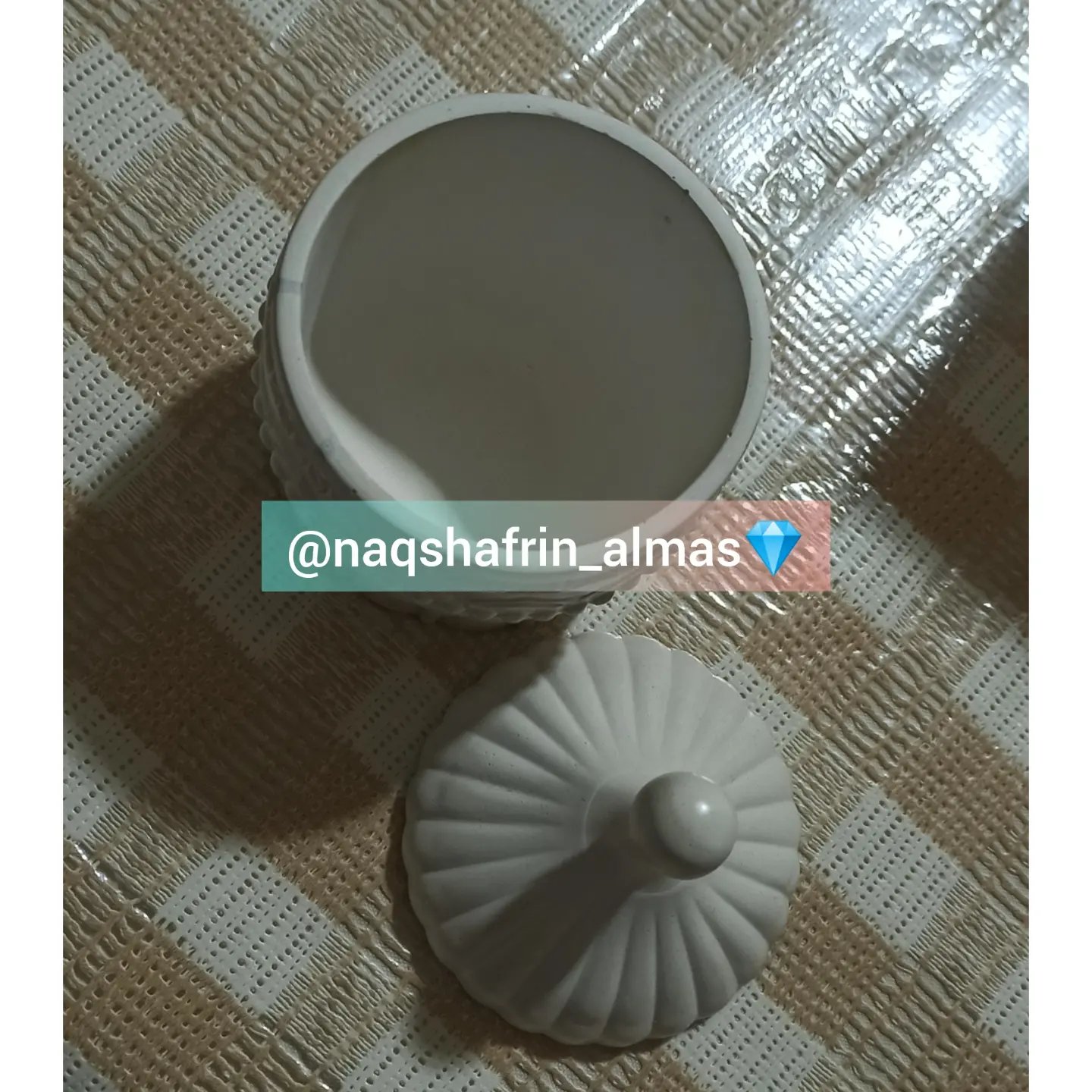 شکلات خوری و قندان سنگ مصنوعی رنگ سفید