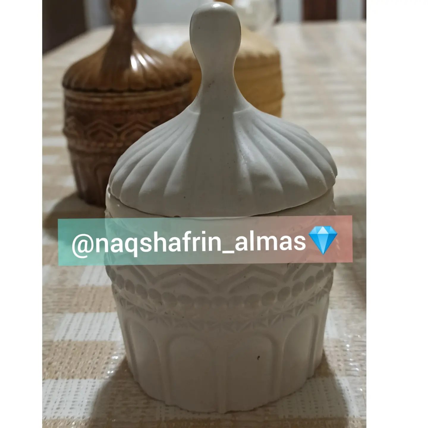 شکلات خوری و قندان سنگ مصنوعی رنگ سفید