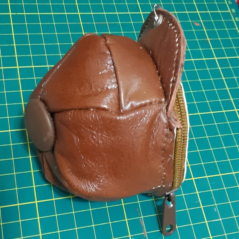 کیف کمکی41.1گرمی چرم طبیعی طرح کلاه همراه گیره آویز دستساز8×9×10