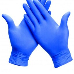 دستکش نیتریل آبی سایز مدیوم بسته 100 عددی