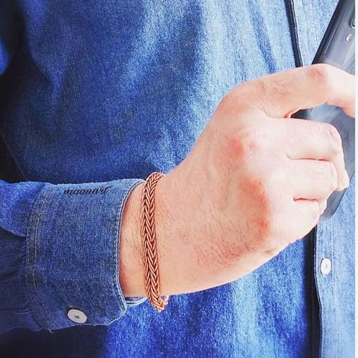 دستبند مسی بافت مردانه