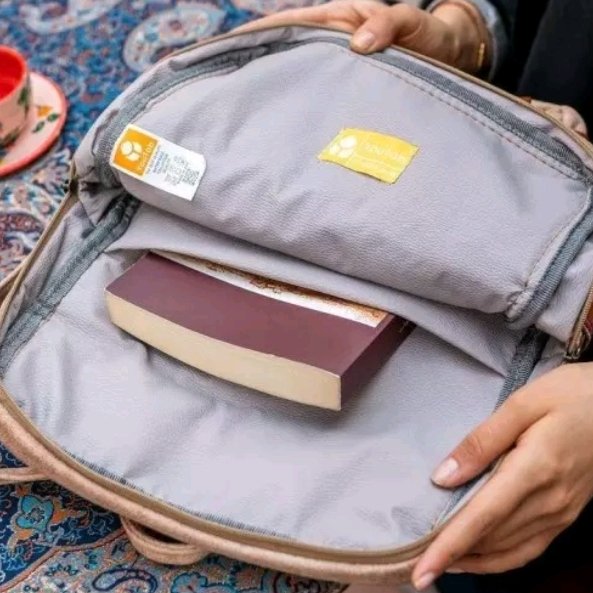 کوله پشتی سنتی طرحدار یوتاب با پارچه میکرو درجه یک و فینو و چرم دوزی 5017