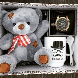 پک کامل ساعت و عروسک و ماگ باکس کامل ساعت و دستبند و عروسک و ماگ باکس هدیه ساعت و عروسک پک هدیه ساعت و عروسک 