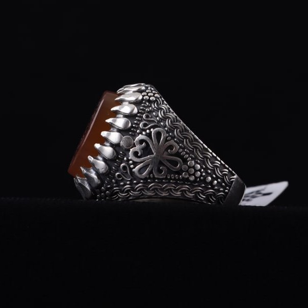 انگشتر مردانه عقیق یمنی نقش یاصادق الوعد اصل ( انگشتر نقره مردانه )
