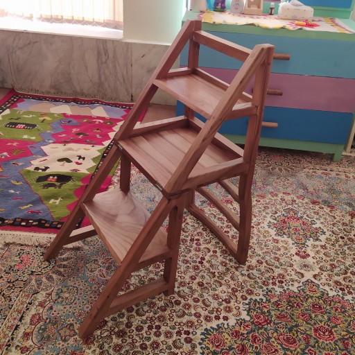 صندلی نردبان شو چوبی بَنچی