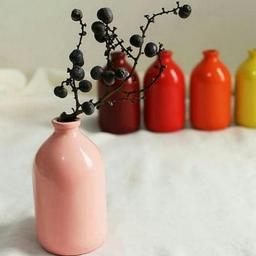 گلدان نقلی  شیشه ای رنگی مناسب برای قلمه زدن و دکوری وهدیه در پلاسکو دهقان 