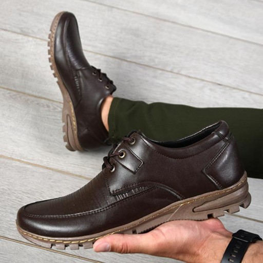 کفش رسمی مردانه باران مدل 107 رنگ قهوه ای