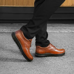 کفش چرم روزمره و راحتی مدل گریدر بنددار مردانه برند اذرپلاس با ارسال رایگان