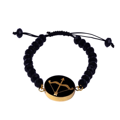 دستبند روکش طلا زنانه طرح آذر مشکی
