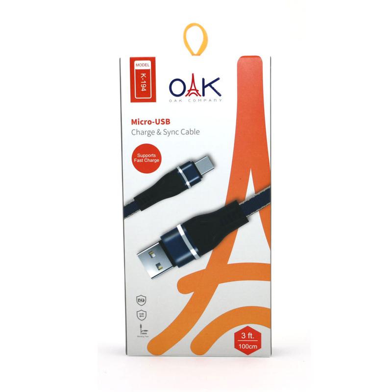 کابل تبدیل USB به microUSB اوآک مدل K-194 طول 1 متر رنگ آبی 