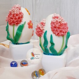 گل سنبل خمیری و  تخم مرغ رنگی هفتسین  قد 15 سانت وقیمت برای یک گلدان 