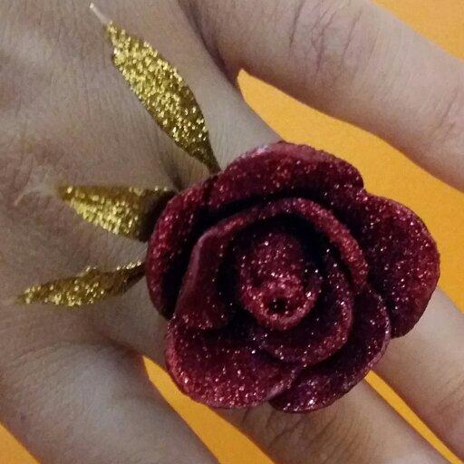 گیفت انگشتر گل رز حنایی  برای خاص پسندان