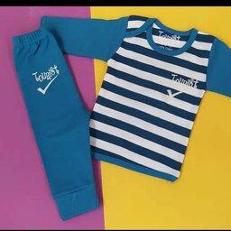 لباس نوزادی پسرانه ست دو تکه بلوز و شلوار نوزادی مارک fnc پنبه صد درصد ارسال رایگان