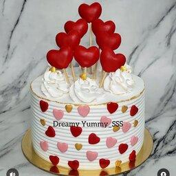 کیک عاشقانه ولنتاین ،کیک عشق،کیک قلبی،خامه ای