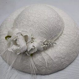 کلاه حجاب عروس بسیار زیبا و شیک، تماما کار دست