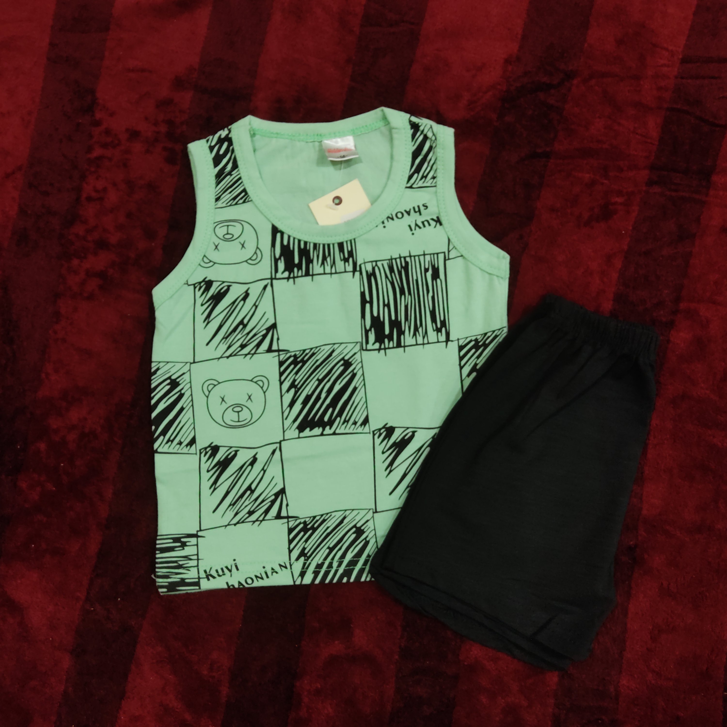 ست دو تکه ی تاپ و شلوارک خرسی