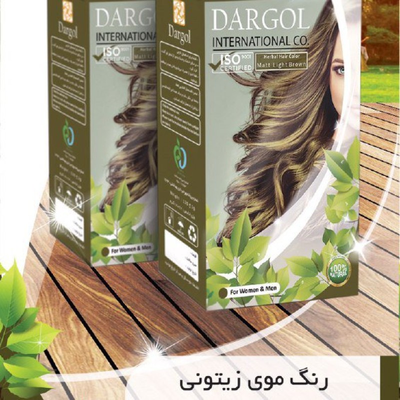 رنگ مو گیاهی  زیتونی دارگل سنتی و تقویت کننده مو و زیبایی مو